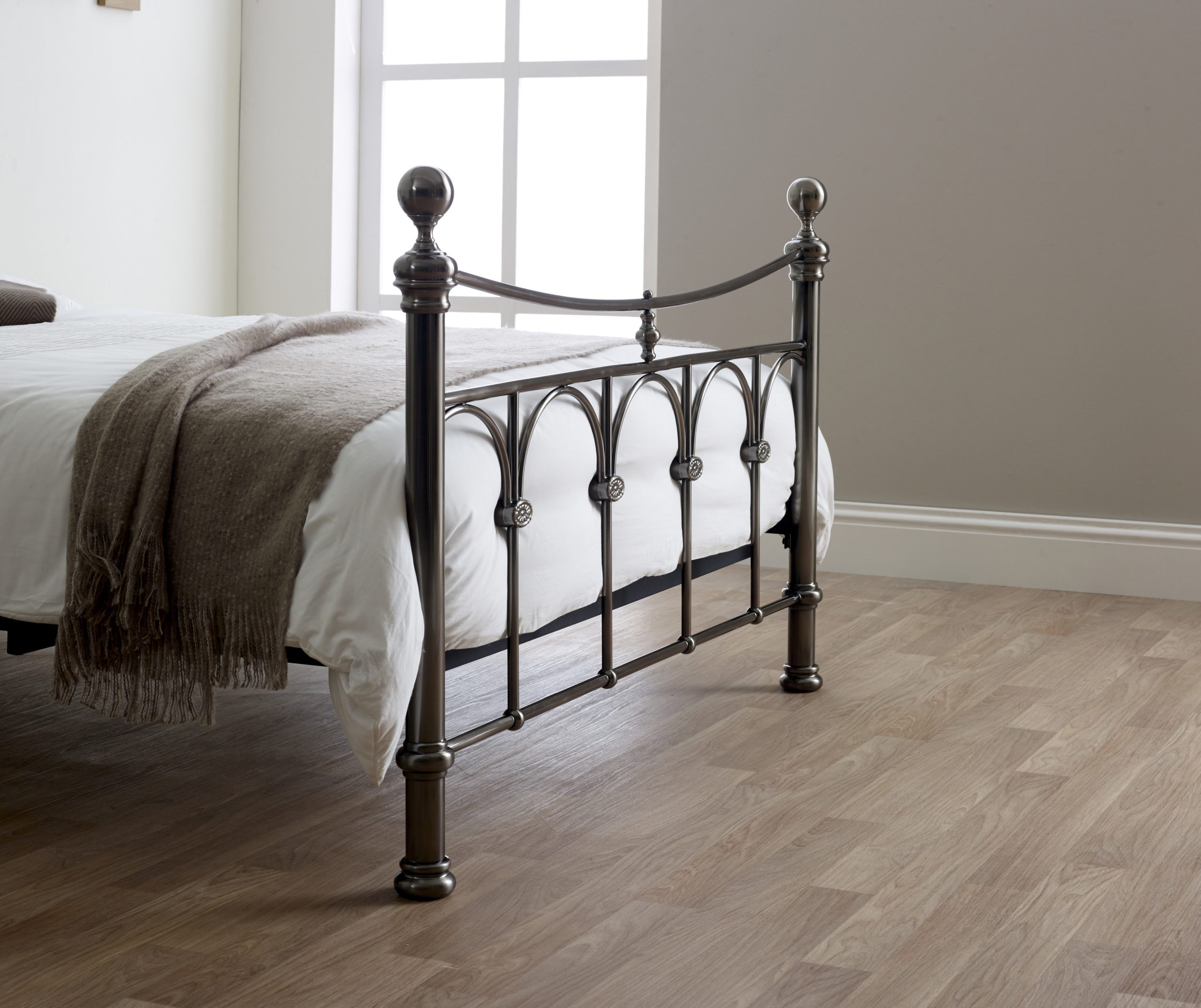 Gamma Antique Nickel Bed Frame Carpet Monster