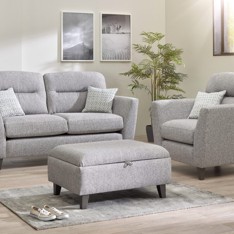 Clara 2 Seater Sofa with Armchair & Footstool